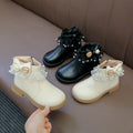 Girls' martin boots: new autumn  collection - stylish lace-trimmed, pearl-embellished, soft-soled princess ankle boots for trendy little girls