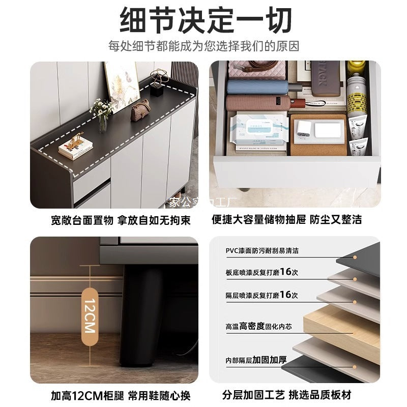 Shoe cabinet household door 2025 new indoor porch cabinet integrated locker solid wood legs multi-layer shoe rack