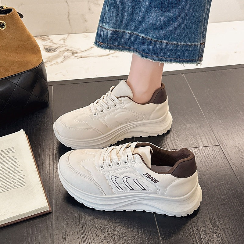 summer new arrival: plus-size women's casual comfort chunky sole retro round toe dad shoes wholesale