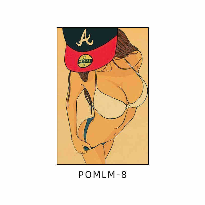 Bar decoration painting American retro tavern KTV box wall painting Love hotel bathroom toilet mural