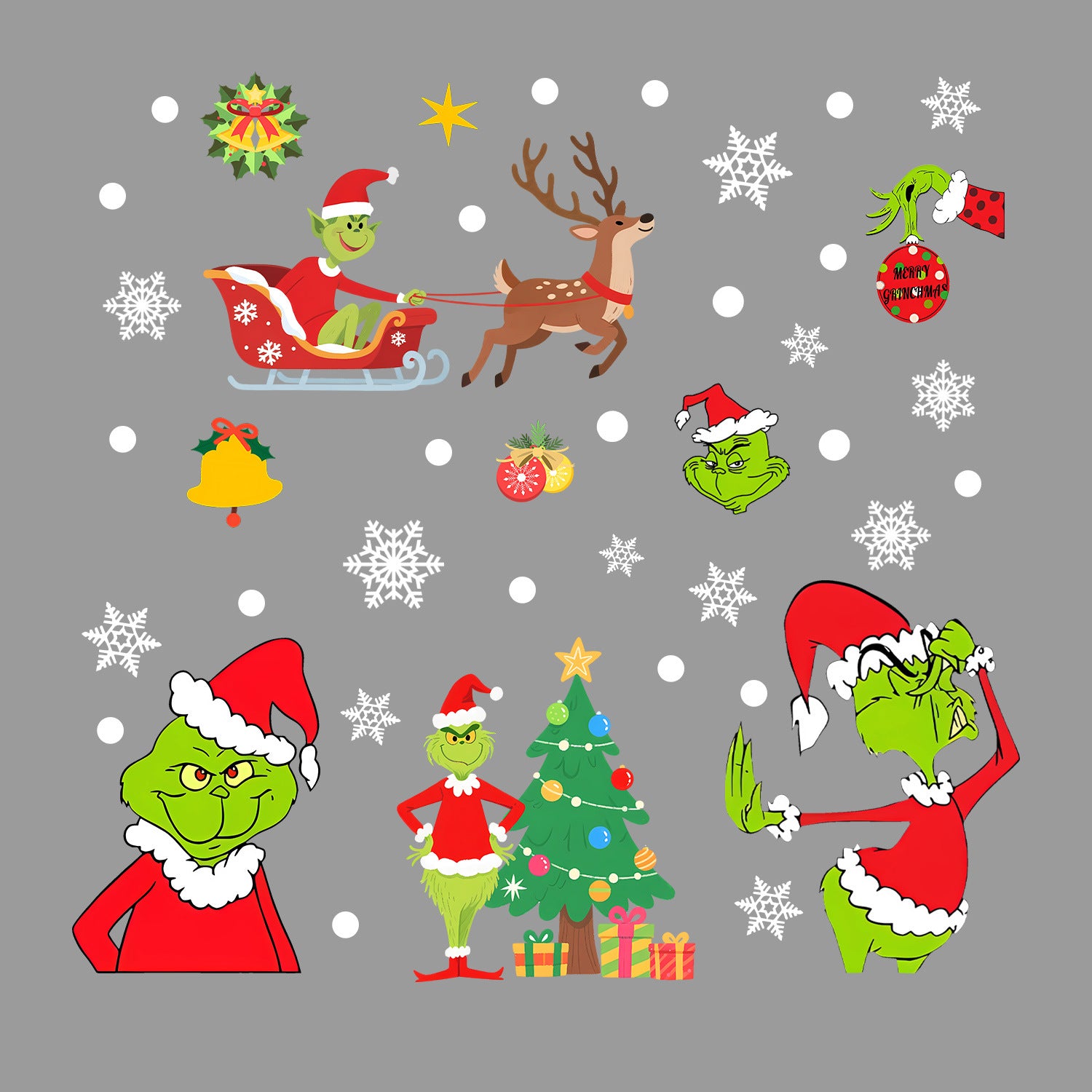 Cross-border   wall sticker Santa Claus snowman holiday glass window decoration sticker Glue-free static sticker