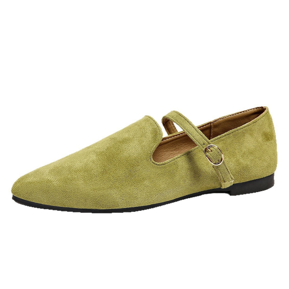 Suede flatsplaid lazy flatsautum cross-border plus size pointed toe soft bottom casual flats women's wholesale