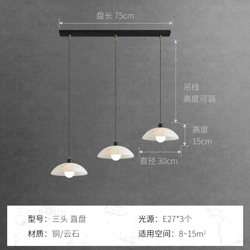 Marble all-copper chandelier modern simple light luxury restaurant chandelier bar light designer creative aisle entry lighting