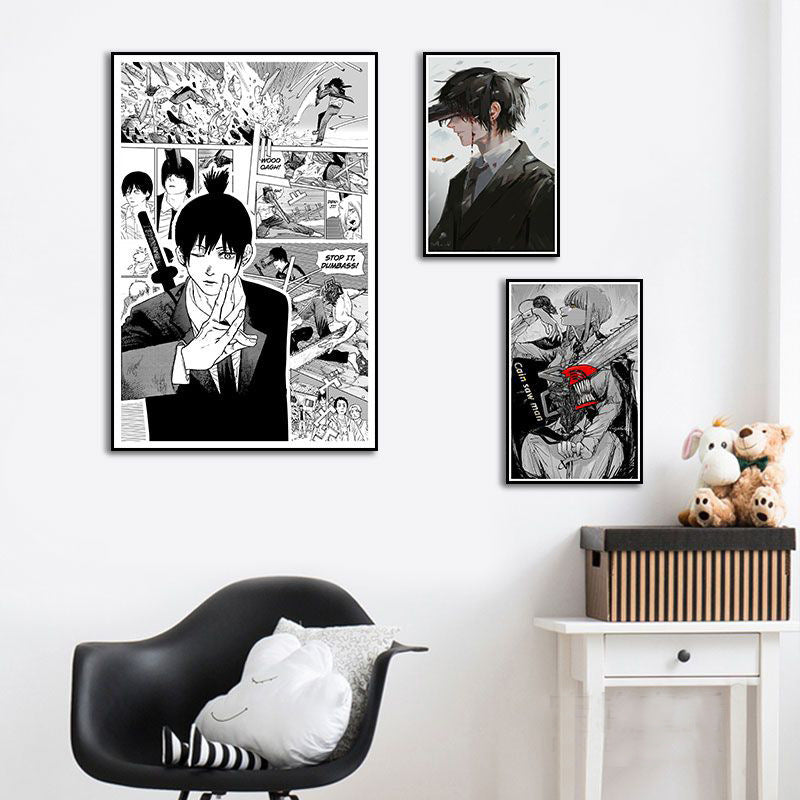 Chainsaw Man Decorative Painting Dianji Hayakawa Autumn Chainsaw Man Poster Hanging Painting E-sports Room Bedroom Anime Second Dimensional Mural