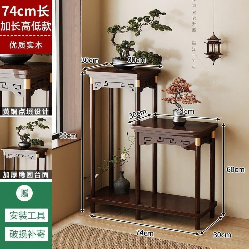 Chinoiserie flower shelf living room floor-standing storage rack balcony flower stand novel stone rack indoor multi-layer flower pot rack vertical