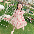 Girls' sweet princess style dress -  summer new arrival - kids' chic floral fairy baby mesh skirt
