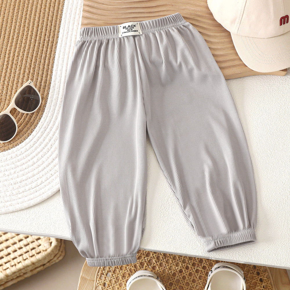 Kids anti-mosquito pants summer baby ice silk bloomers pants medium large children thin sports pants boys and girls casual nine-point pants