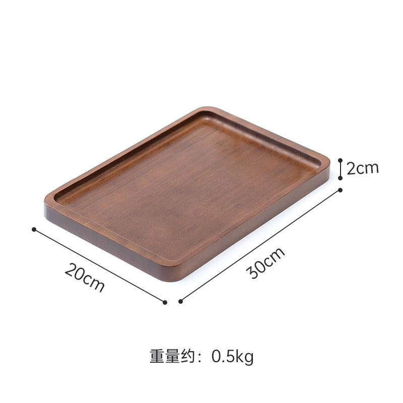 Accessible luxury retro nanzhu tea tray tray bamboo commercial rectangular tea tray pastry handle bbq serving plate