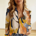 wholesale women's long-sleeved shirts, trendy all-season shirts with popular cross-border print designs, dropshipping available