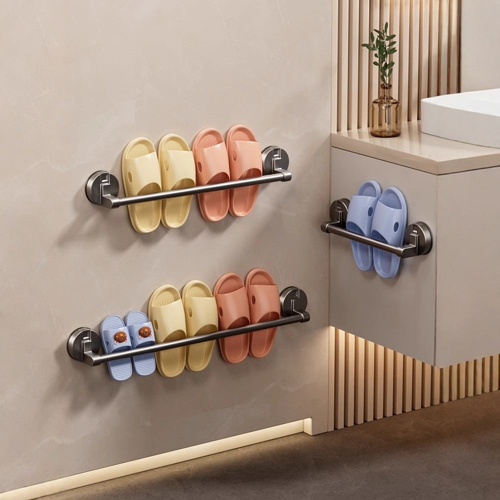 Bathroom slipper rack, bathroom toilet door, no punching, wall-mounted drain rack, shoe storage handy gadget