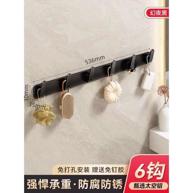 Wall-mounted clothes hooks for entryways, closets, bathrooms, kitchens, and home use. space aluminum, no-drill installation, multi-hook design
