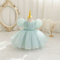 New arrival: girls' export-grade formal dress - bubble sleeve wedding gown, princess dress, birthday party dress, kids' dress