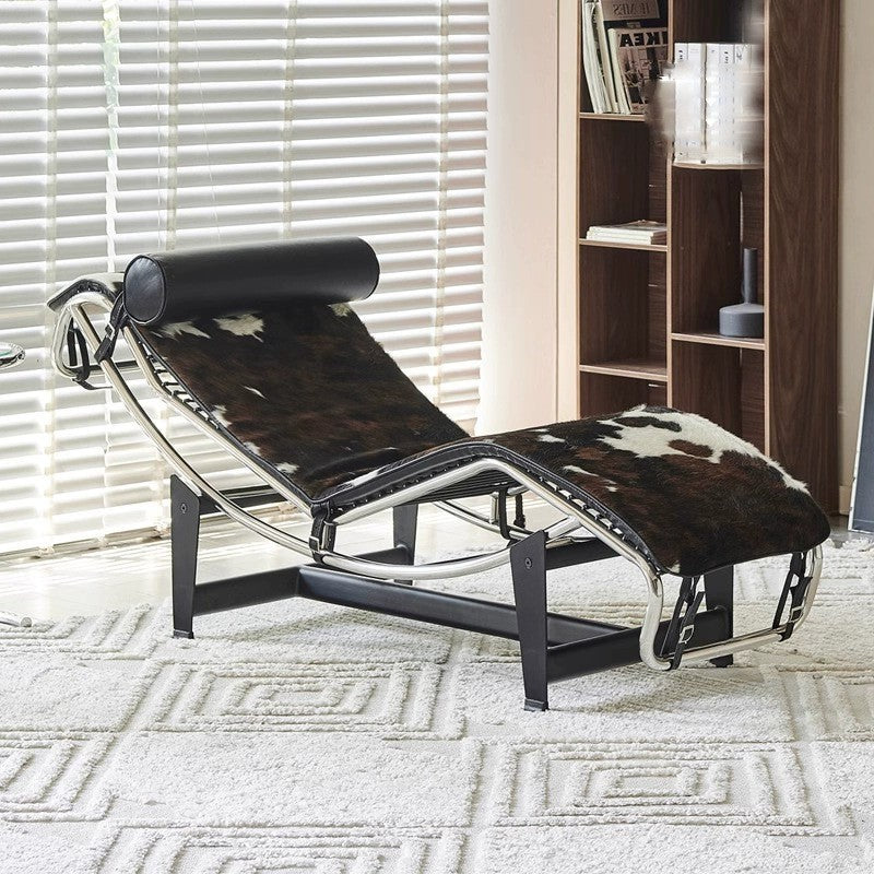 Le corbusier designer lc4 lounge chair - stainless steel leisure chair for home, balcony, office nap