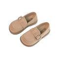Vancahao single-sided velvet birkenstock shoes  spring & fall new arrivalkidsfashion leather shoes soft bottom bean shoes student flats