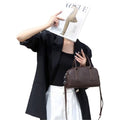 Genuine leather women's handbag 2024 autumn/winter new retro tote bag large capacity shoulder bag fashion commuter crossbody bag