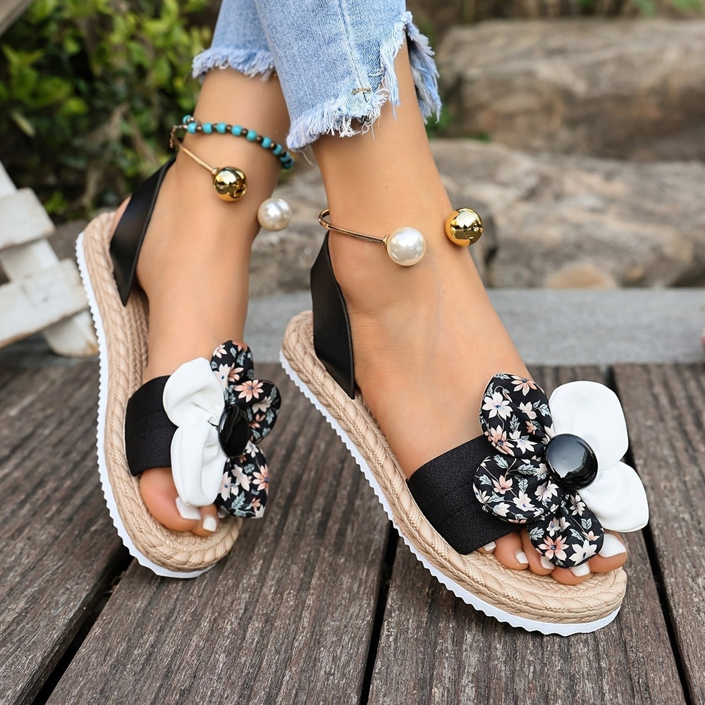 Wholesale plus-size bow slide sandals: stylish, comfortable, flat, perfect for summer, beach, and vacation