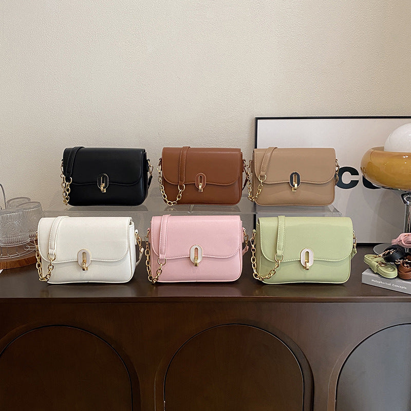 Fashion foreign style bag women's wholesale new simple casual commuter shoulder bag  trend solid color messenger bag