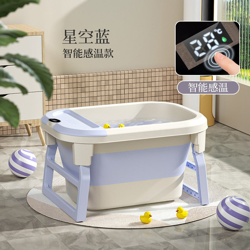 Kids bath bucket baby bath bucket baby bathtub foldable bath bucket for home sit-down bathtub swimming bucket