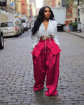 spring/summer new fashion women's casual wide-leg pants with detachable 3d pockets - instagram style