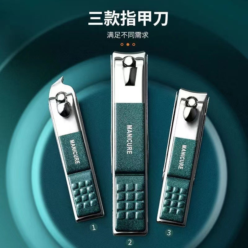 Manufacturer's dark green 4-piece nail clipper suitgerman anti-splash for home nail clipper manicure tool
