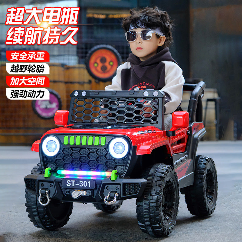 New children's electric off-road remote control with remote control music car car new four-wheeled baby battery car wholesale