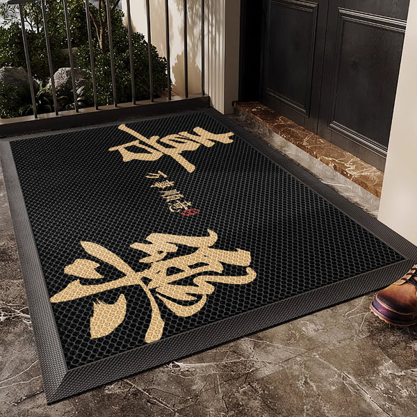 Outdoor entry door floor mat Villa door high-end entry door non-slip foot mat dirt-resistant dust removal high elastic carpet door mat