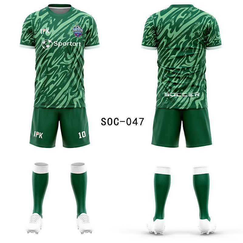 2025 new football jersey set men's football jersey team game jersey short-sleeved sports training jersey customization