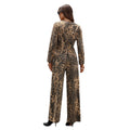 Fashion cross-border foreign trade  independent station new arrival washed leopard print fashionelegance denim long-sleeved topssuit