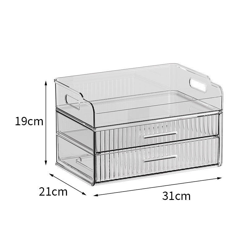 Desktop Cosmetics Storage Box Drawer Type Light Luxury Large Capacity Dresser Skin Care Products Mask Shelf Anti-dust