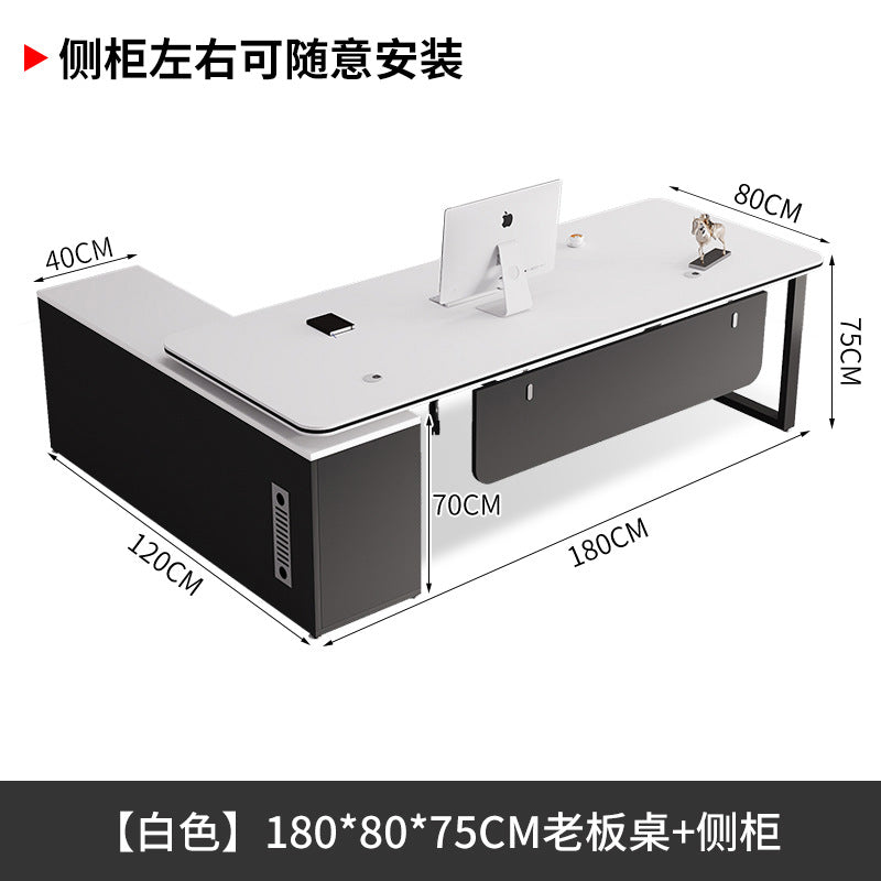 President's office desk, executive desk, minimalist modern office furniture, office general manager desk and chair set, executive desk