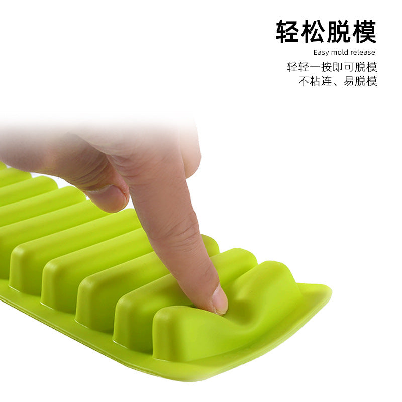 Cylindrical silicone ice cube tray mold - 10-cavity finger mold for cookies, ice pops, ice cubes, and chocolate diy