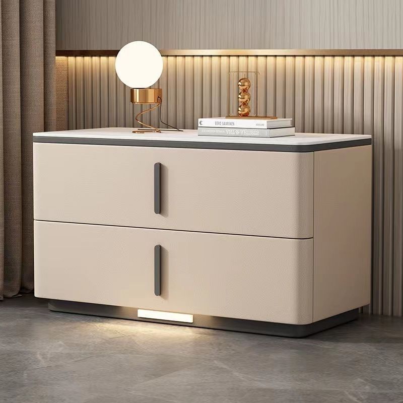 Simple solid wood bedside table Bedroom home simple modern new light luxury bedside table storage living room advanced