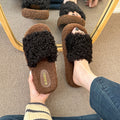 Fall and winterthick sole lambswool cotton slippers for women new arrivalk-stylesweet fur slippers with one strap fleece-lined cotton slippers for women