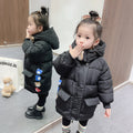 Girls' winter korean style down cotton coat,  new fashionable mid-length thickened padded winter jacket for baby girls