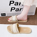 Ethnic style woven one-line sandals for women summernew arrivaleasiest for matchoutwear holiday style soft bottom beach sandals for women