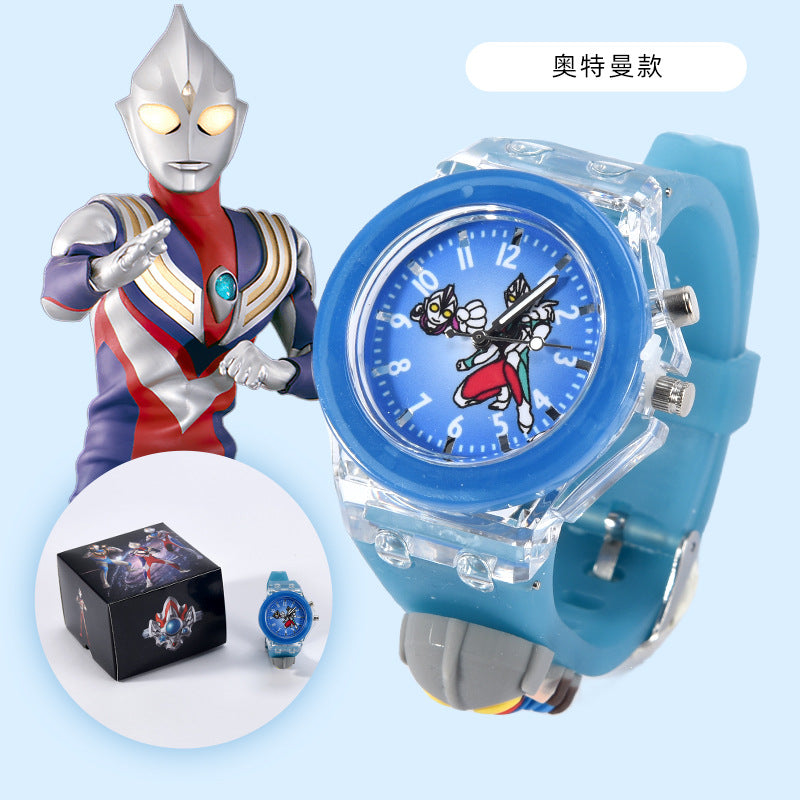 Kids' watch for girls - time-only, waterproof, drop-resistant, cute cartoon design, luminous, elementary school girl's analog-digital watch