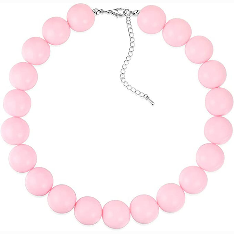 Amazon's new jewelry acrylic beaded necklace resin colorful beaded stylish necklace necklace for men and women