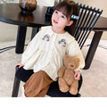 Girls' spring long-sleeve new style fashionable children's clothes baby doll shirt trendy kids' wear turn-down collar for girls