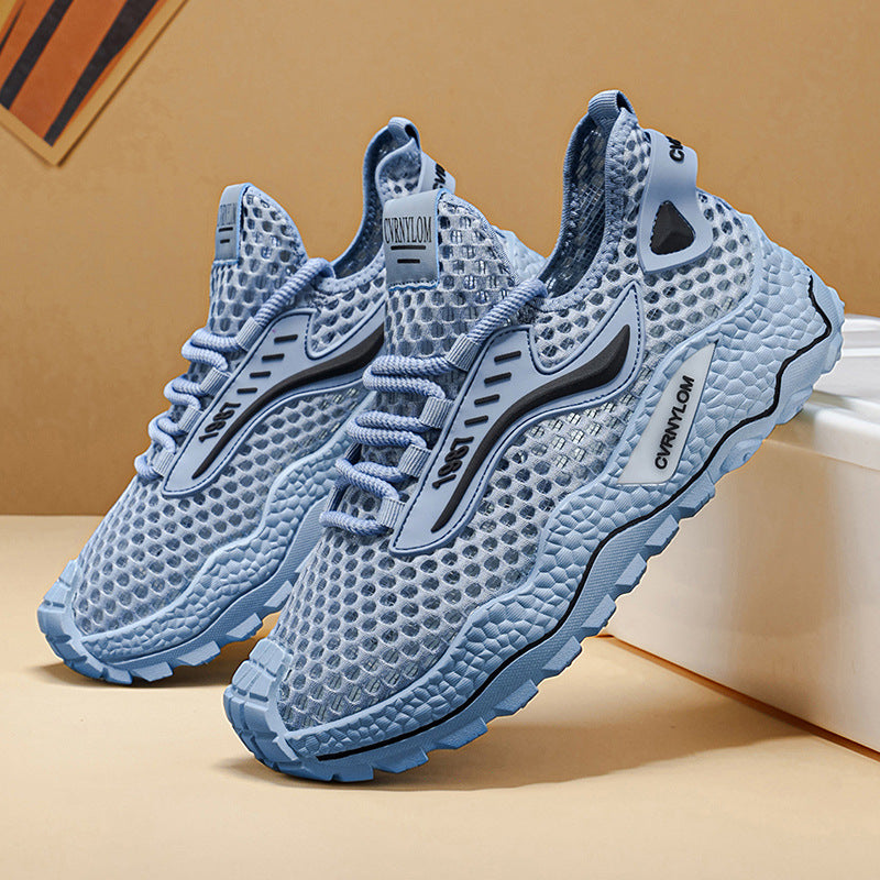 2026 summer men's mesh breathable shoes hollow-out sneakers fashionable lightweight casual shoes men's versatile trendy footwear