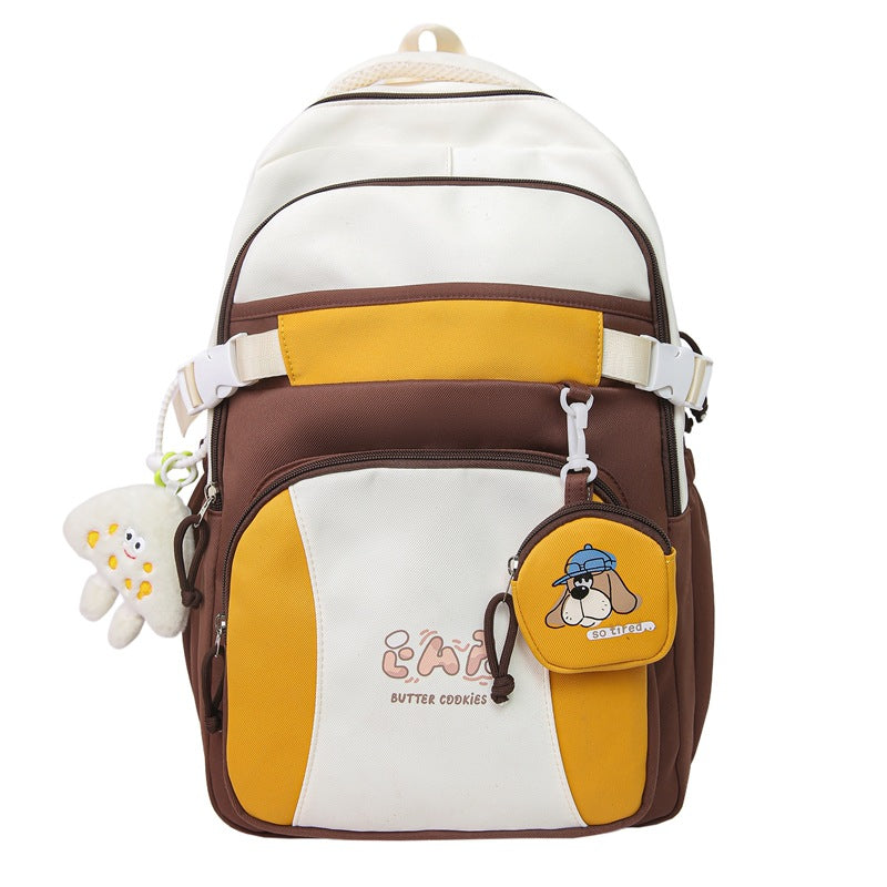 New large-capacity junior high school and high school student schoolbag fashionable simple and versatile backpack leisure travel backpack