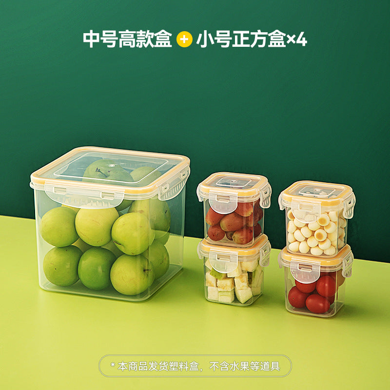 Kitchen finishing dustproof storage box with lid transparent refrigerator storage box food grade plastic food crisper