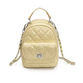 Korean style minimalist diamond pattern soft leather backpack for women, 2025 new fashionable and unique small backpack, simple shoulder travel bag