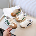 Vancahao girls' anti-slip breathable first walker shoes, white sneakers, soft sole board shoes, boys' anti-kick shoes, forrest gump style