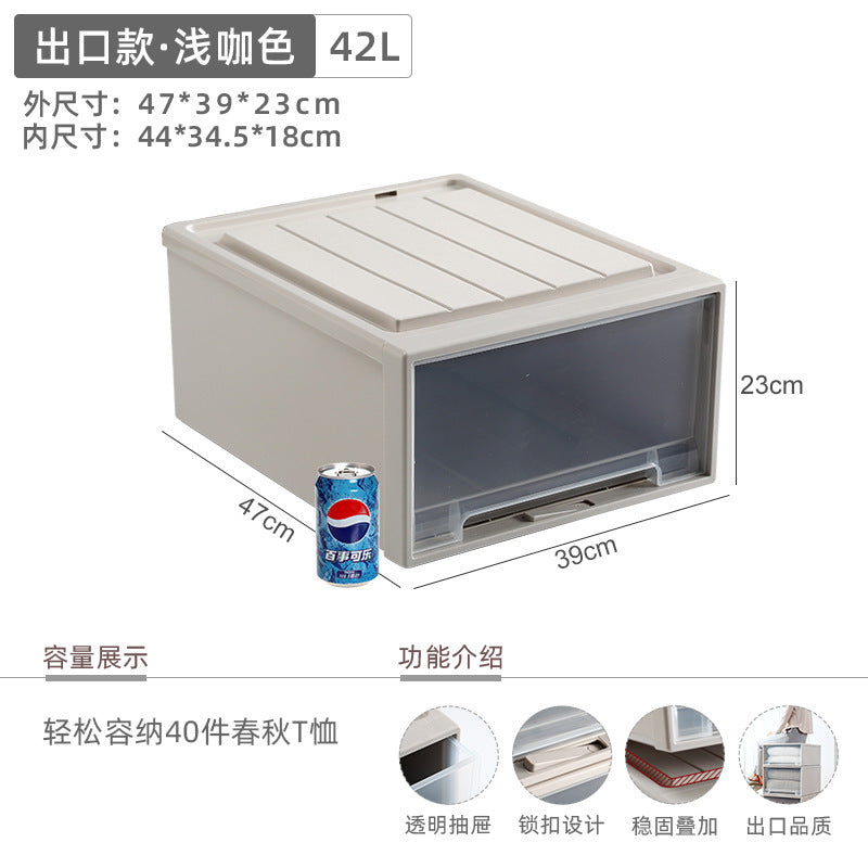 Younai transparent storage cabinet plastic finishing box wardrobe snack storage box clothes clothing drawer storage box