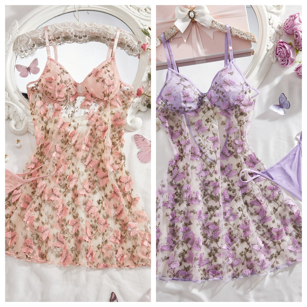 Sexylingeriefashiontie backsexypure desire floral sweet girl sweet see-through mesh embroider suspender jumpsuit