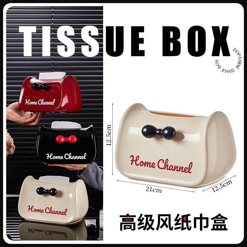 Household high-value non-punching tissue box, living room napkin paper box, creative advanced pumping paper box, desktop coffee table storage
