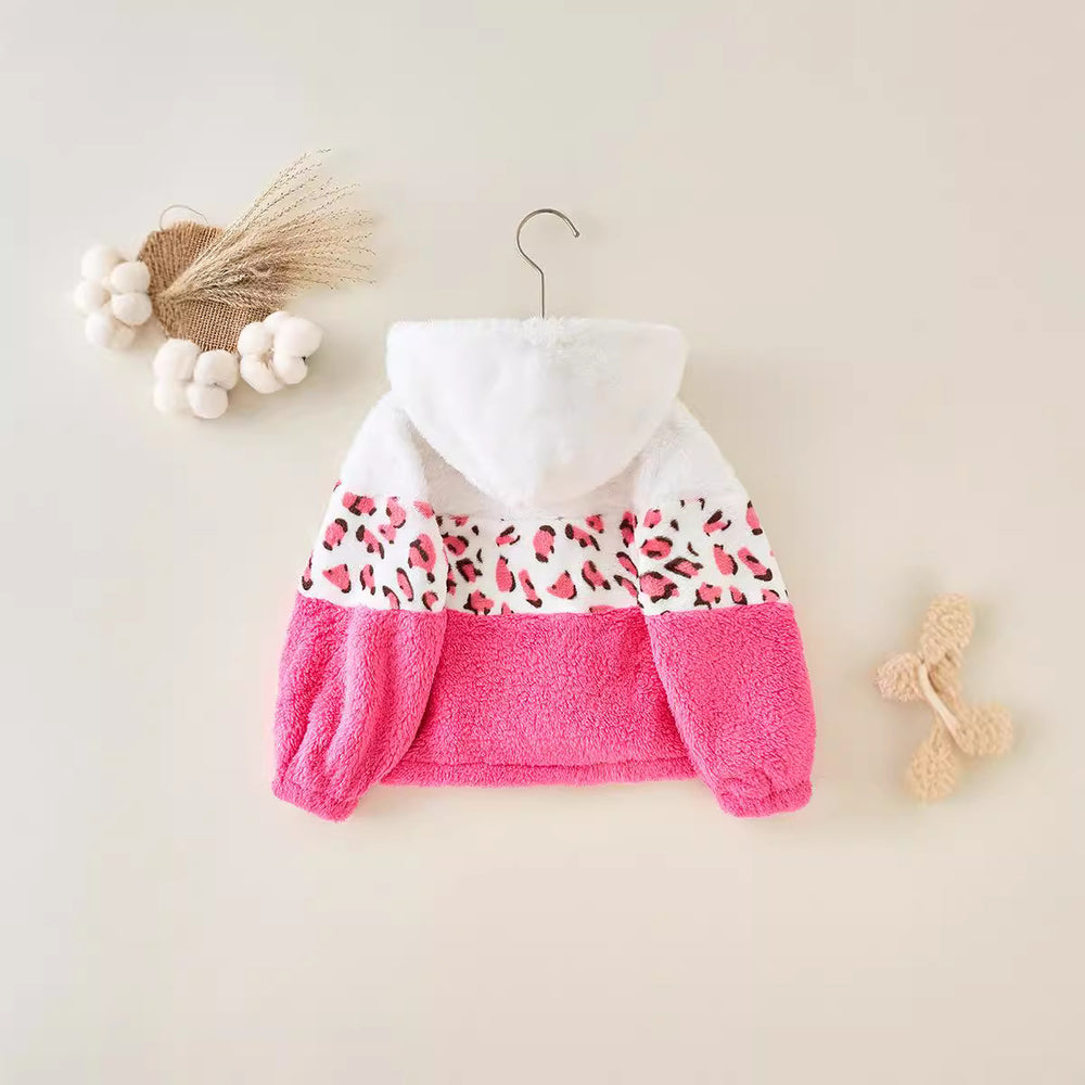 Girls' autumn/winter clothing: cute girls' fleece-lined outerwear, princess fuzzy sweater coat