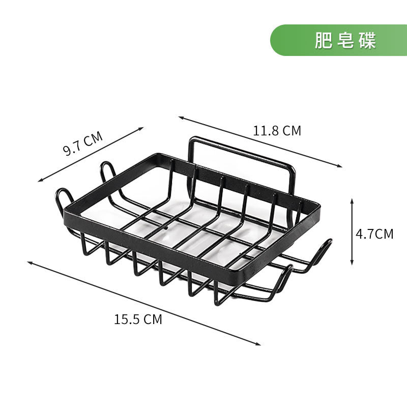 Wrought iron bathroom rack triangular non-punching storage rack toilet corner wall hanging toiletries finishing shelf