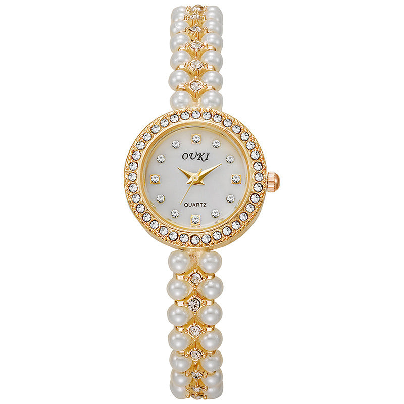 Ouki pearl chain small dial watch women's light luxury high-value mother-of-pearl dial ladies watch wholesale
