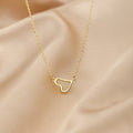 Casuallovek-styleshort clavicle chain elegantpopular necklace for women super sparkling zircon heart-shaped pendant
